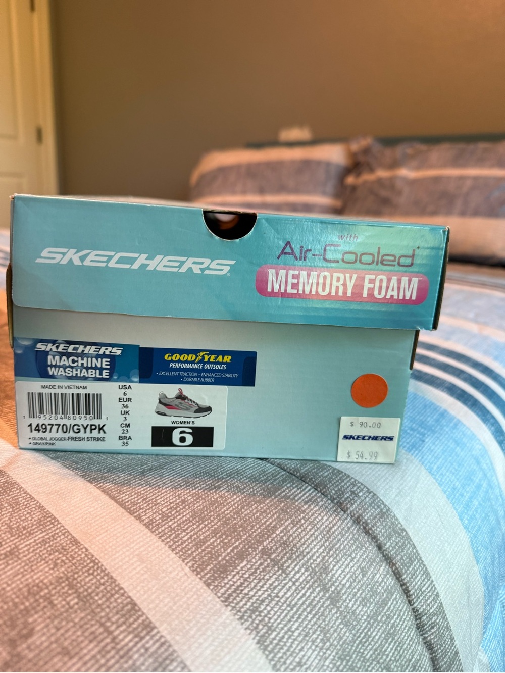 Skechers Gray Athletic Shoe with Pink Insole and Pink accents